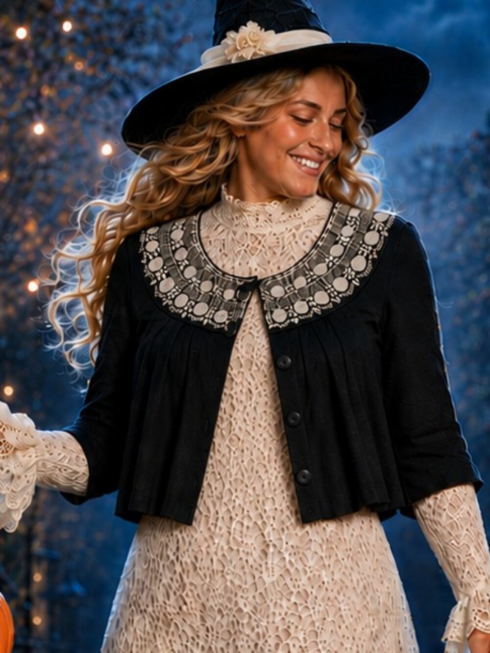 Embroidered White Black Cotton Fall Spring RXB Soft Swing Coat Jacket XL Goth